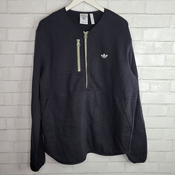 Adidas Black Half Zip Rounded Hem Pullover - Picture 1 of 8